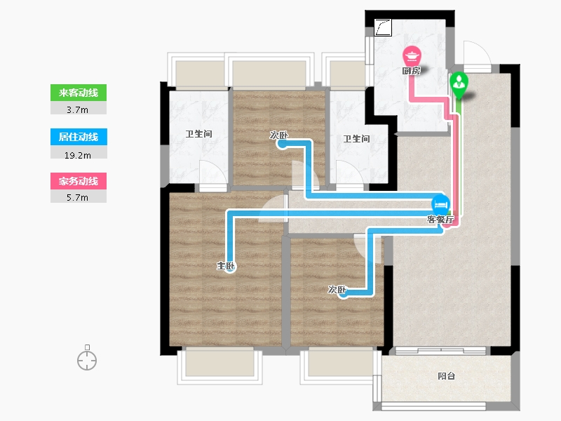 上海-上海市-中铁虹桥逸都-77.00-户型库-动静线