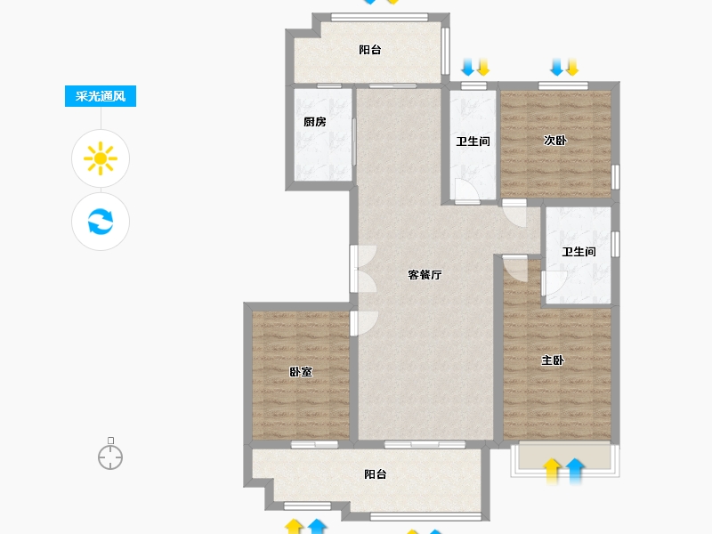 河北省-石家庄市-金盛悦府-110.00-户型库-采光通风