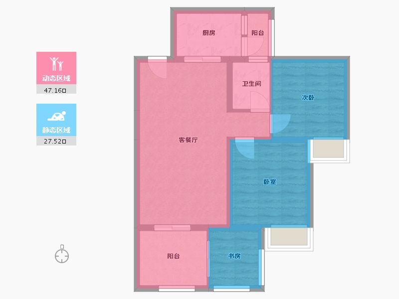 四川省-绵阳市-阳光西雅图二期-66.63-户型库-动静分区