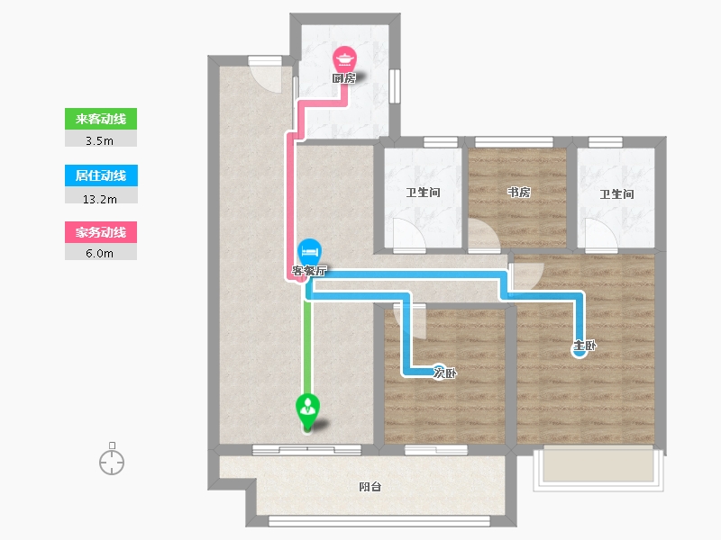 山东省-滨州市-天泰学府壹号-84.50-户型库-动静线