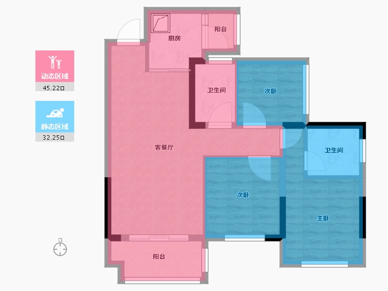 四川省-南充市-敏捷星汇源著-68.00-户型库-动静分区