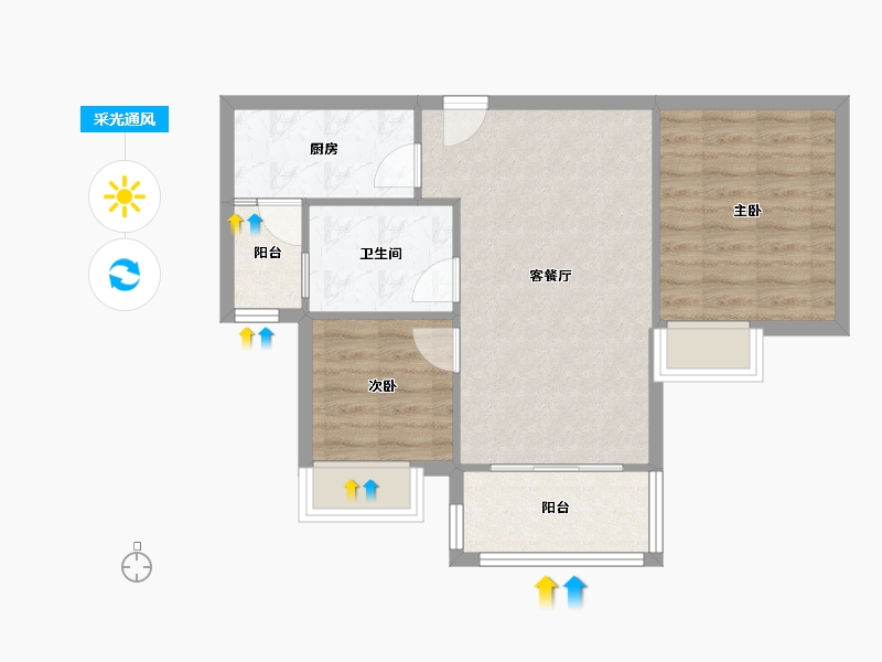 广东省-佛山市-帝景湾-59.00-户型库-采光通风