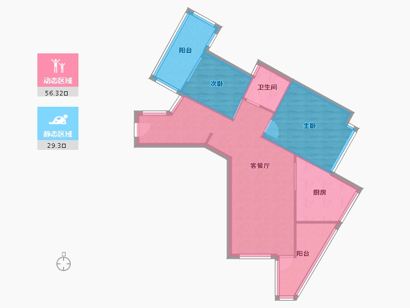 海南省-海口市-金地梅陇镇-四期-63.41-户型库-动静分区