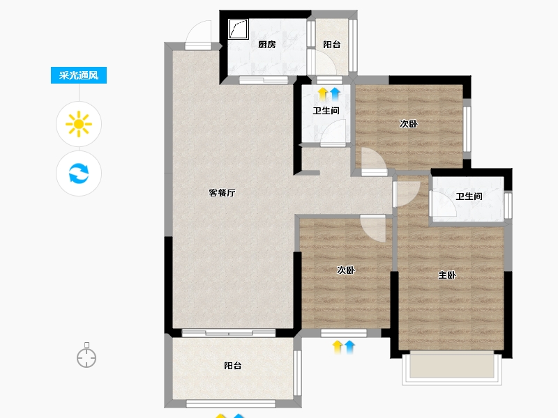 广西壮族自治区-玉林市-阳光骊憬-95.00-户型库-采光通风