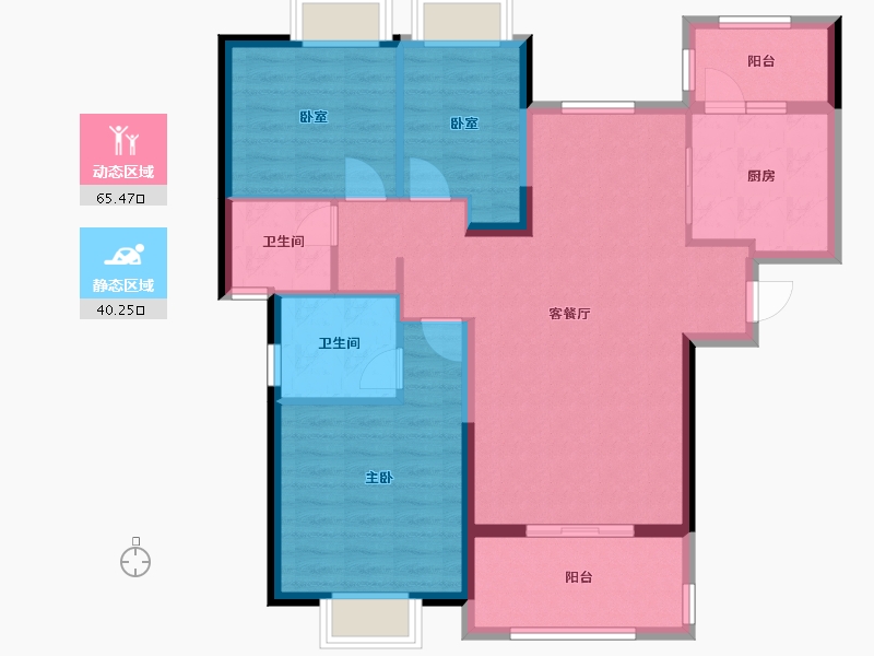 甘肃省-定西市-恒大悦龙台-95.00-户型库-动静分区