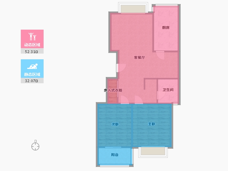 上海-上海市-曹杨雅苑-85.00-户型库-动静分区