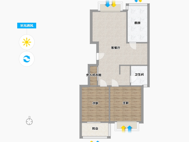 上海-上海市-曹杨雅苑-85.00-户型库-采光通风