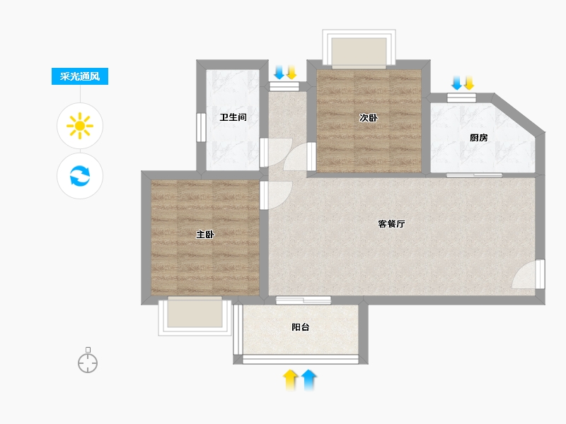 广西壮族自治区-北海市-大都锦城-80.31-户型库-采光通风