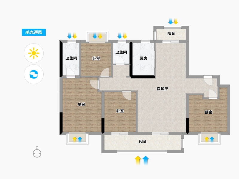 江西省-南昌市-华侨城五期-110.00-户型库-采光通风