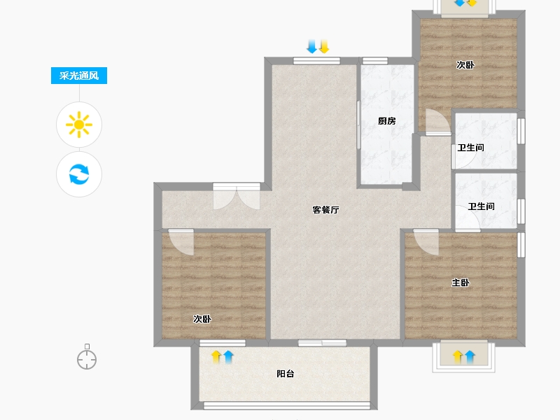 福建省-三明市-开元尊邸-100.00-户型库-采光通风