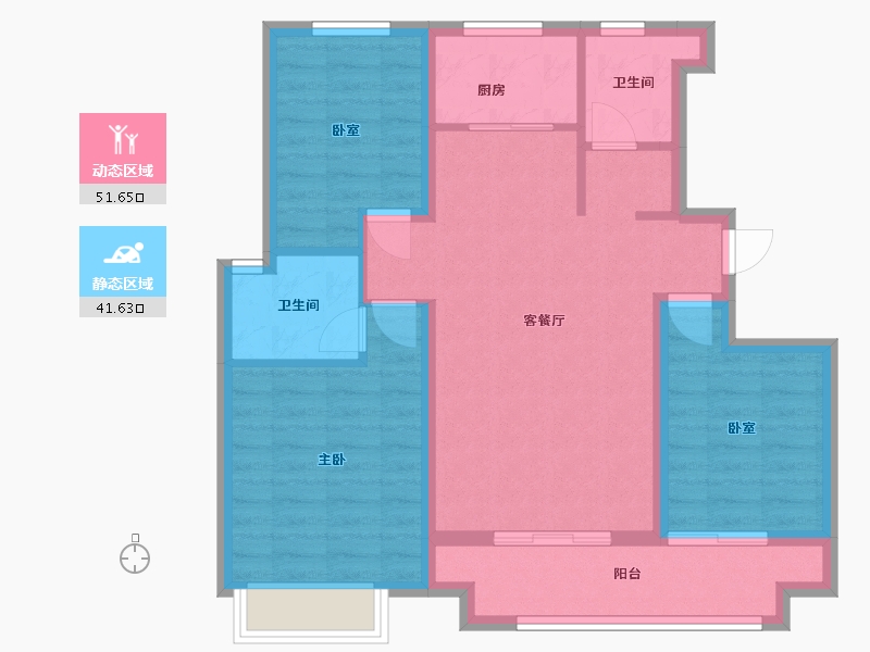 河北省-沧州市-学府名苑三期-95.00-户型库-动静分区