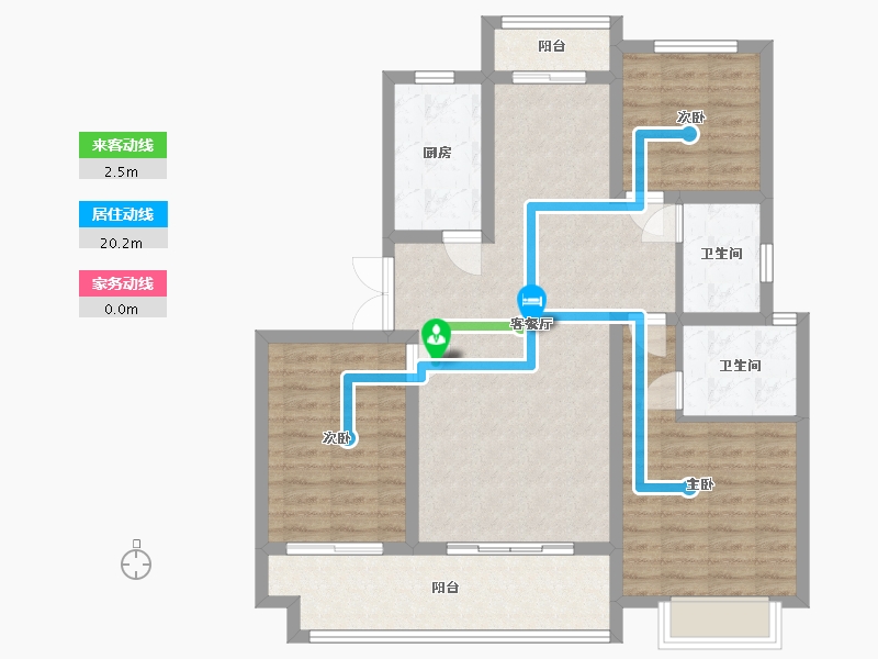 浙江省-宁波市-合生杭州湾国际新城-天璞湾-97.76-户型库-动静线