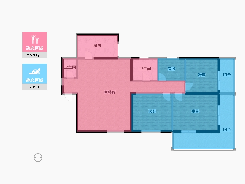 陕西省-西安市-省建行朱雀路家属院-160.00-户型库-动静分区