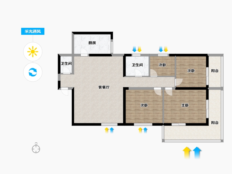 陕西省-西安市-省建行朱雀路家属院-160.00-户型库-采光通风