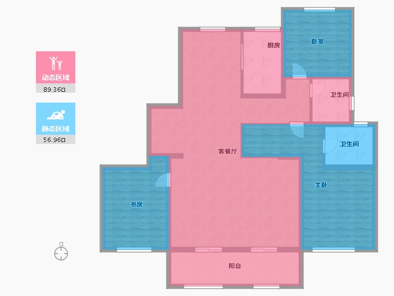 山东省-济南市-天风云墅-131.59-户型库-动静分区