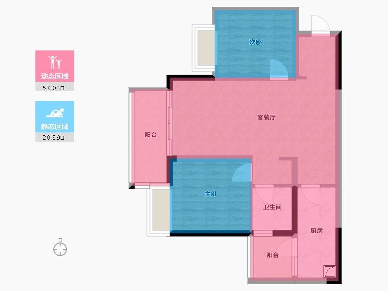 重庆-重庆市-融创文旅城御栖-68.29-户型库-动静分区