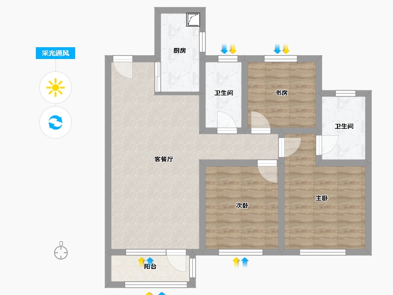 河北省-承德市-顺达帝景-120.00-户型库-采光通风