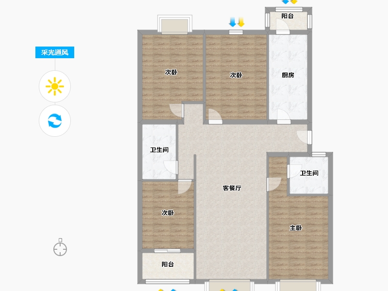 北京-北京市-颐慧佳园-145.00-户型库-采光通风