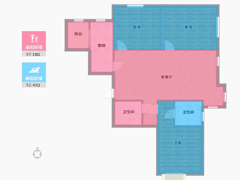 天津-天津市-金鑫园-106.00-户型库-动静分区