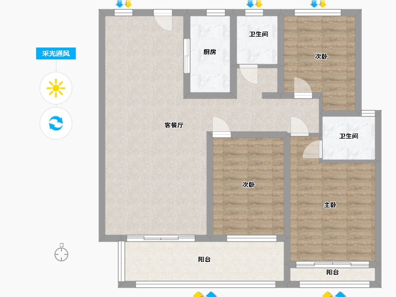 河南省-安阳市-泰和府商住小区-99.00-户型库-采光通风