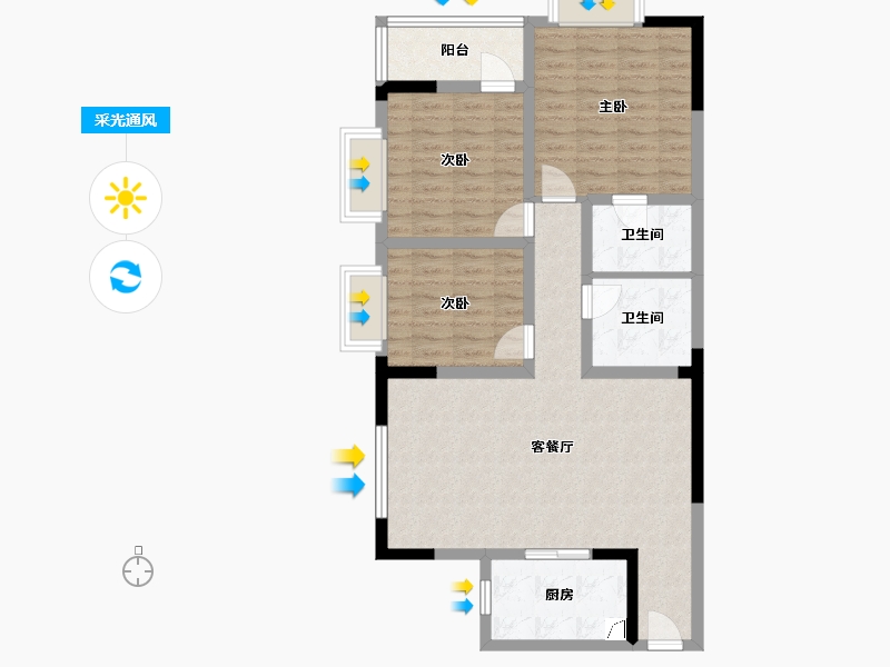 四川省-成都市-都会风尚-90.00-户型库-采光通风