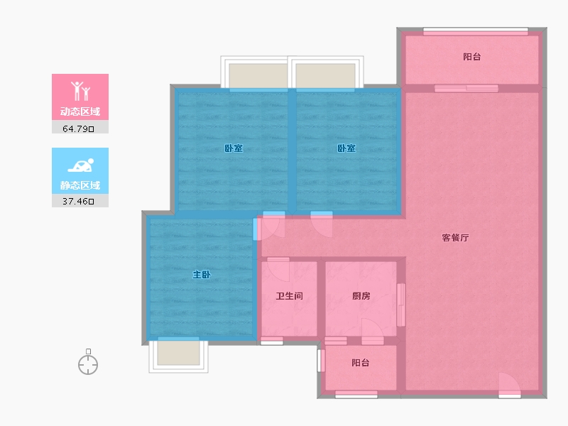 四川省-成都市-御龙城-91.00-户型库-动静分区