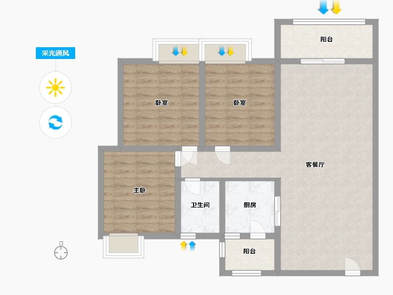 四川省-成都市-御龙城-91.00-户型库-采光通风