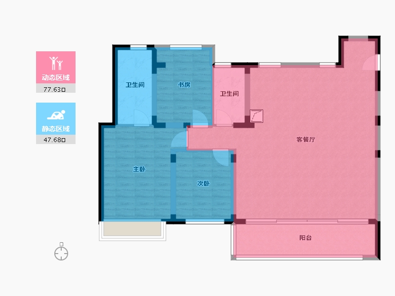 江苏省-无锡市-万科翡翠东方-120.00-户型库-动静分区