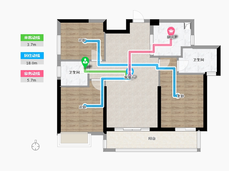 福建省-莆田市-永鸿文化城C区-85.00-户型库-动静线