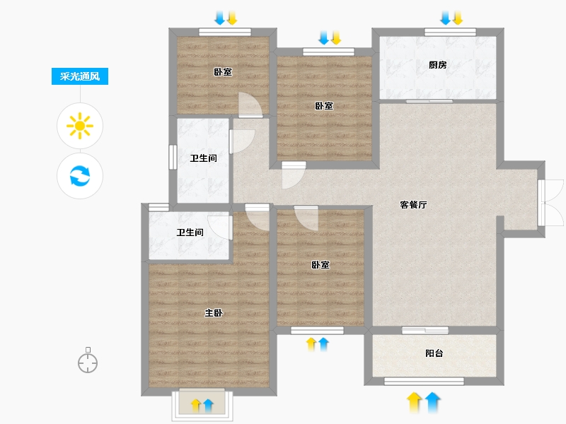 山东省-济南市-建邦原香溪谷-109.00-户型库-采光通风