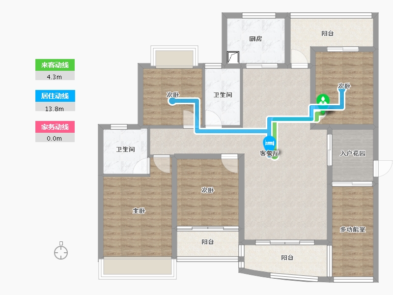 湖南省-郴州市-杏林新苑-120.00-户型库-动静线