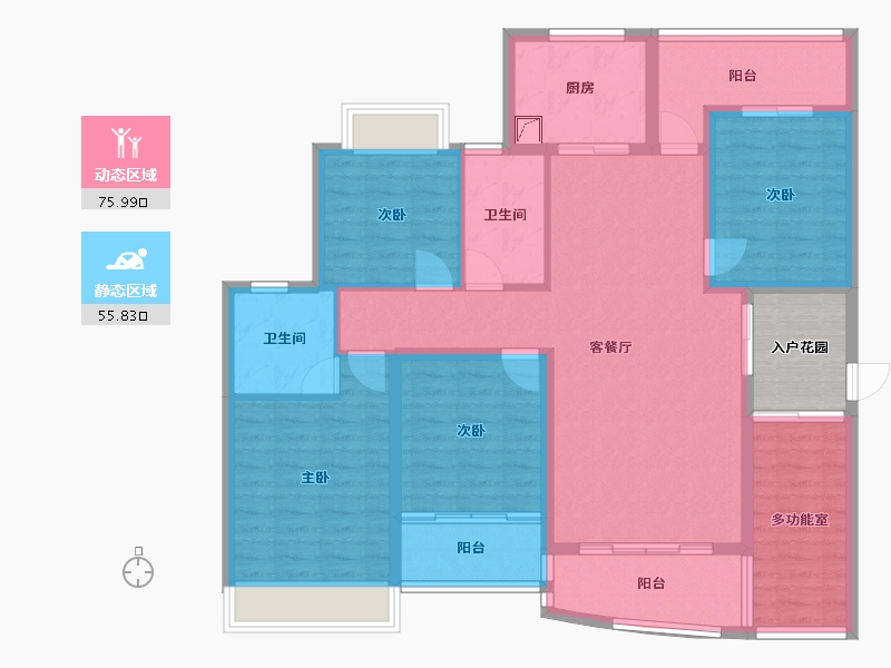 湖南省-郴州市-杏林新苑-120.00-户型库-动静分区