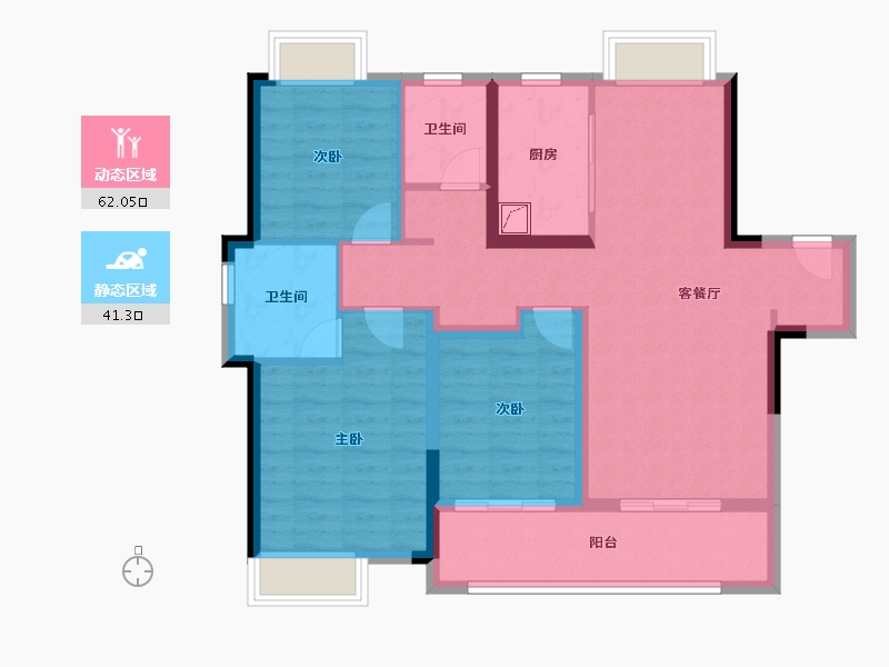 湖北省-武汉市-武汉融创城-92.00-户型库-动静分区