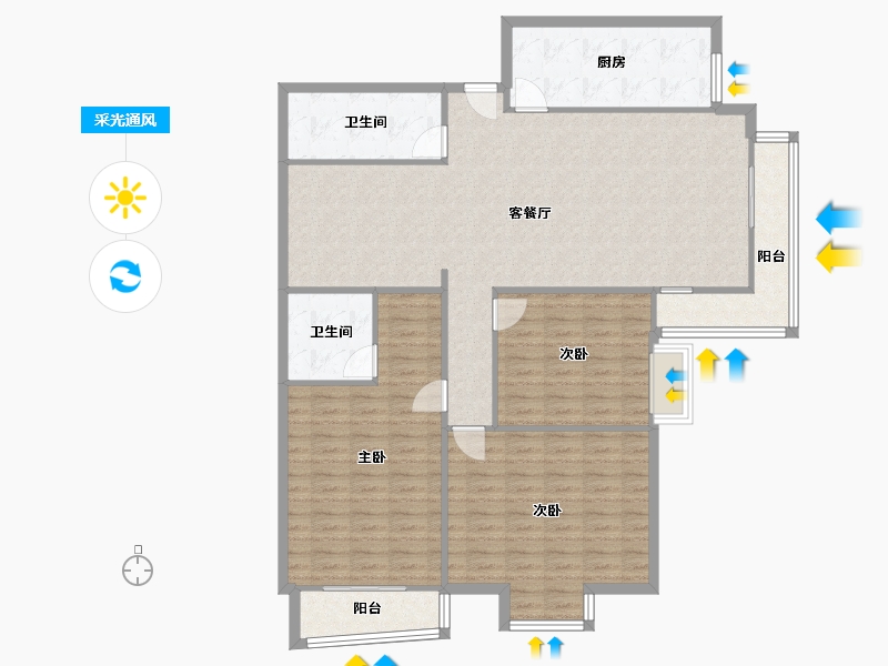 山东省-青岛市-金华公寓-164.22-户型库-采光通风