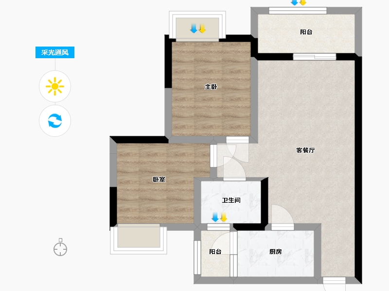 四川省-成都市-御龙城-61.00-户型库-采光通风