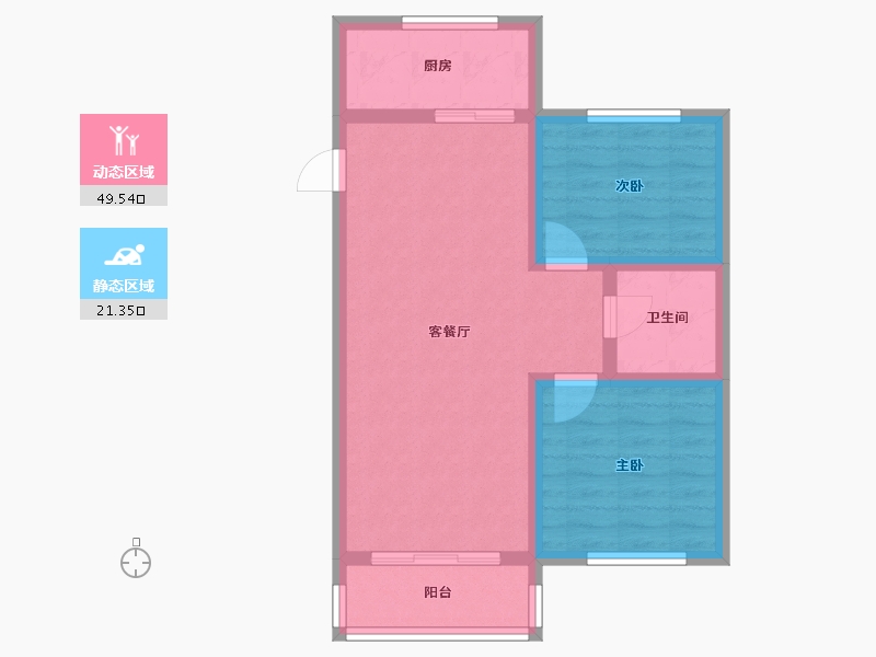 辽宁省-沈阳市-碧桂园-70.00-户型库-动静分区