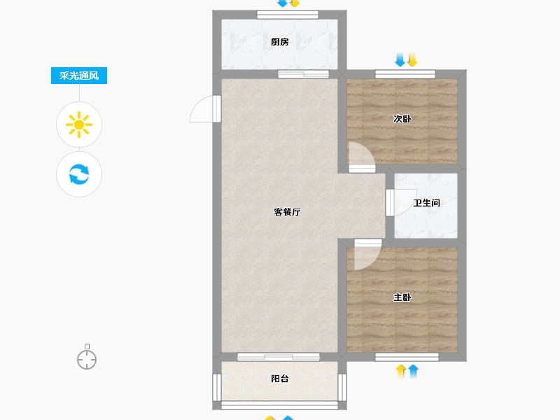 辽宁省-沈阳市-碧桂园-70.00-户型库-采光通风