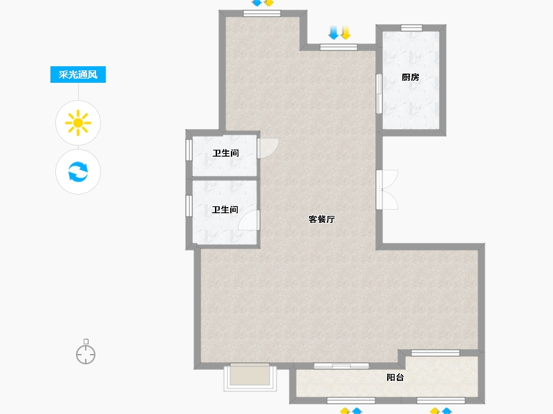 浙江省-嘉兴市-御景湾-112.98-户型库-采光通风