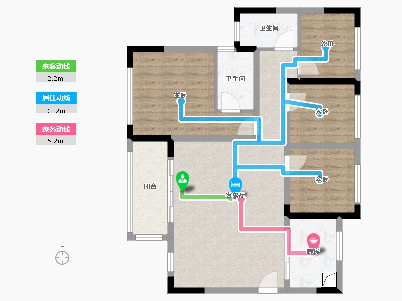 四川省-眉山市-锦城-93.00-户型库-动静线