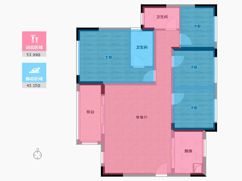 四川省-眉山市-锦城-93.00-户型库-动静分区