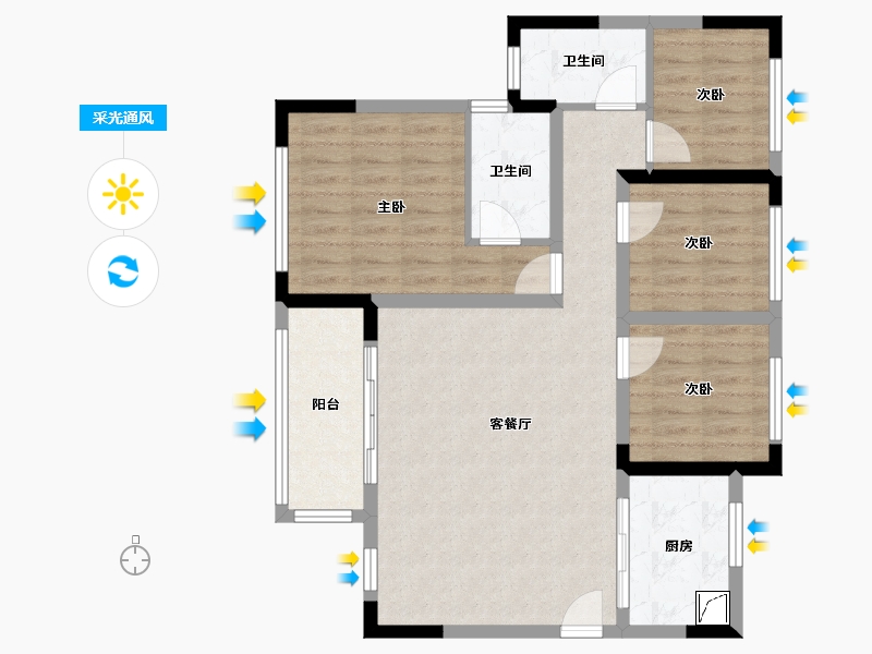 四川省-眉山市-锦城-93.00-户型库-采光通风