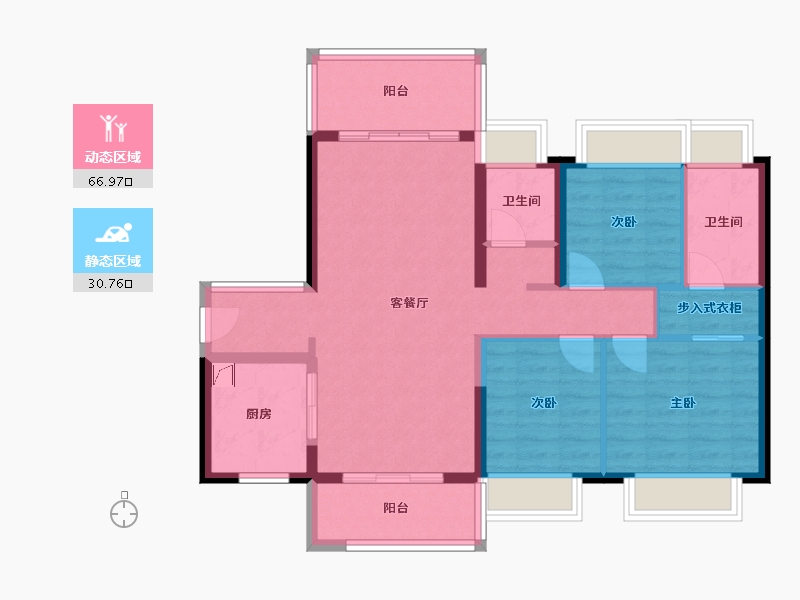 广东省-潮州市-华侨城纯水岸-90.75-户型库-动静分区