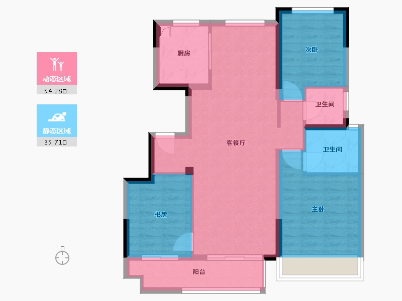 安徽省-阜阳市-鸿樾府-80.00-户型库-动静分区