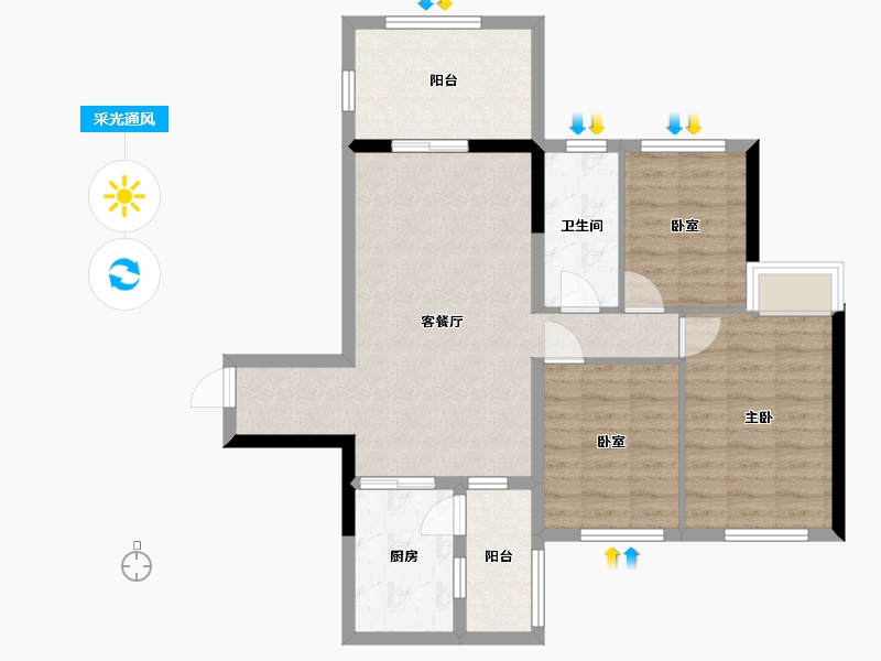 广东省-湛江市-万华城市花园-77.00-户型库-采光通风