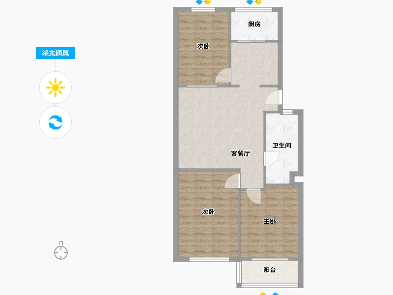 山西省-太原市-省引黄局宿舍-95.00-户型库-采光通风