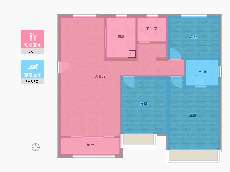 河北省-秦皇岛市-东亚紫云府-103.00-户型库-动静分区