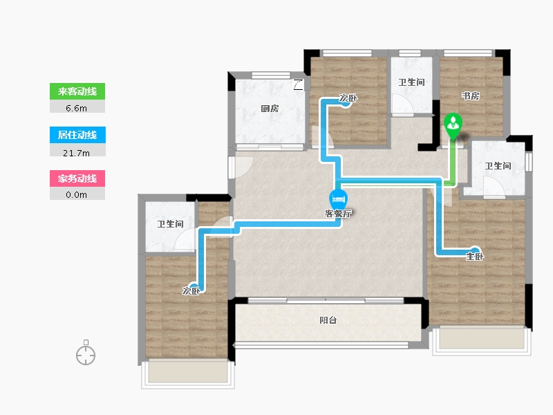 浙江省-杭州市-叠潮雅庭-126.10-户型库-动静线