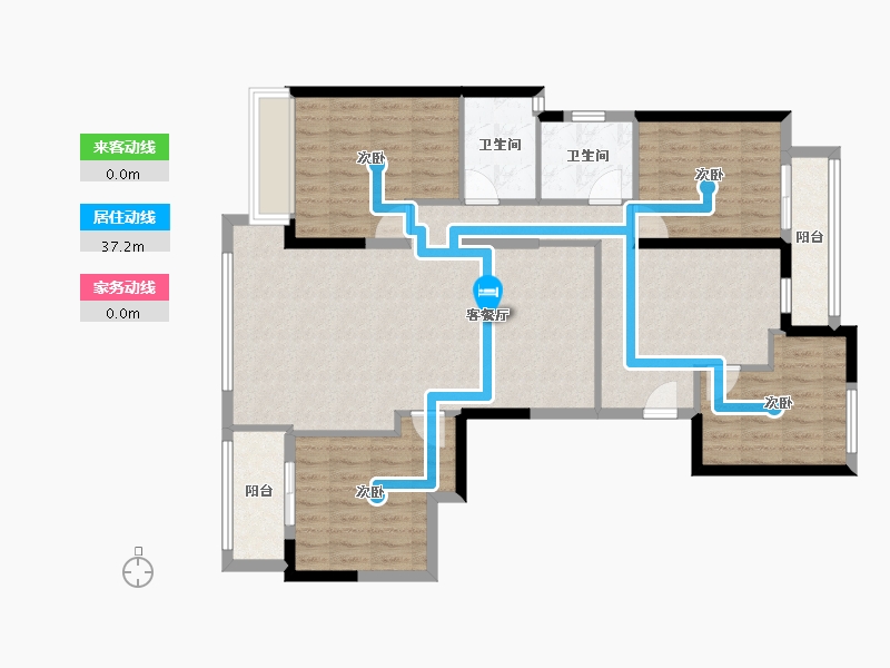 浙江省-温州市-塘东小区-120.00-户型库-动静线