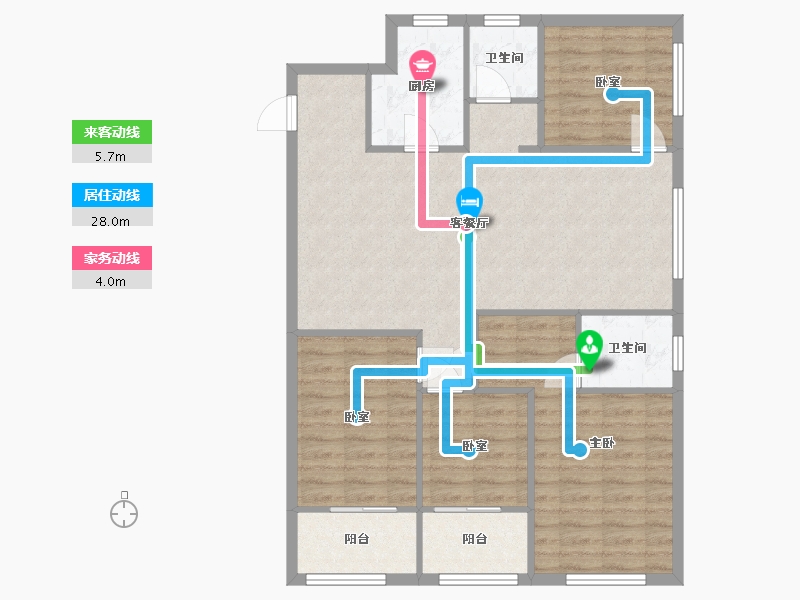 山东省-泰安市-绿地蔚蓝城-89.00-户型库-动静线