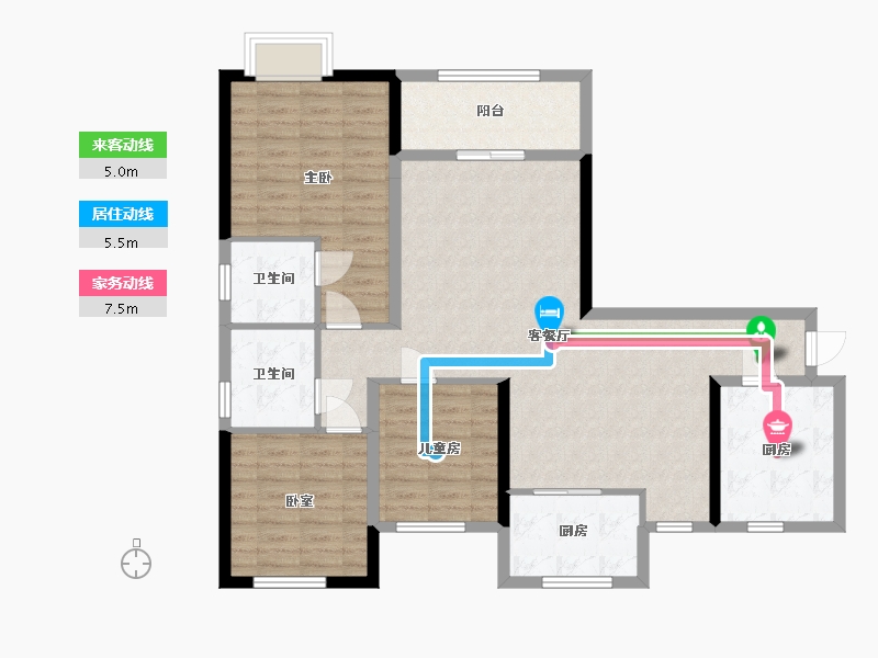 湖北省-黄石市-东方星城-110.03-户型库-动静线